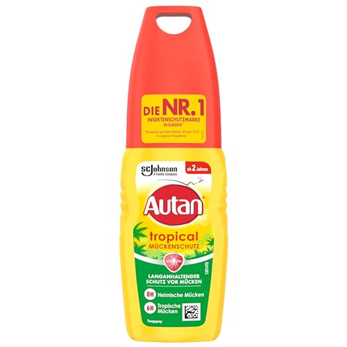 Autan Tropical Pumpspray Insektenschutz, zum Schutz vor heimischen und tropischen Mücken, 100 ml, Aerosol