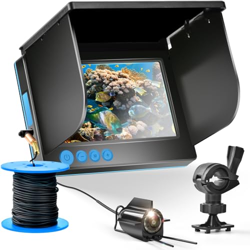 Fishfinder, Unterwasserkamera Angeln, Weitwinkel-Infrarot-Nachtsicht, Host IP65 wasserdicht, mit 5-Zoll-IPS-Display für...