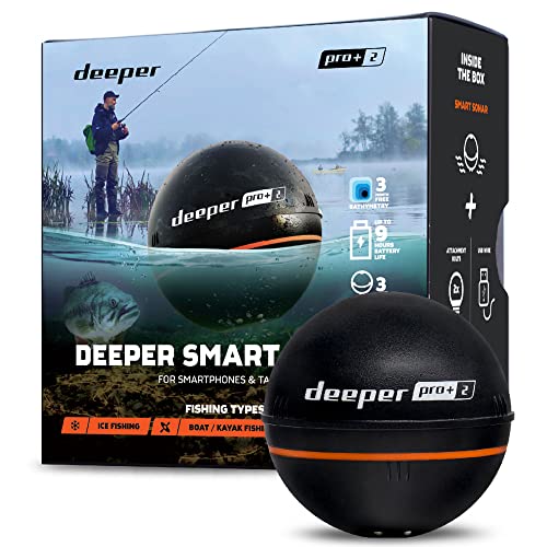 Deeper Smart Sonar Pro+ 2 Fischfinder Echolot – mit Tiefenmesser und GPS-Sender | Angeln im Kajak, Boot oder beim...